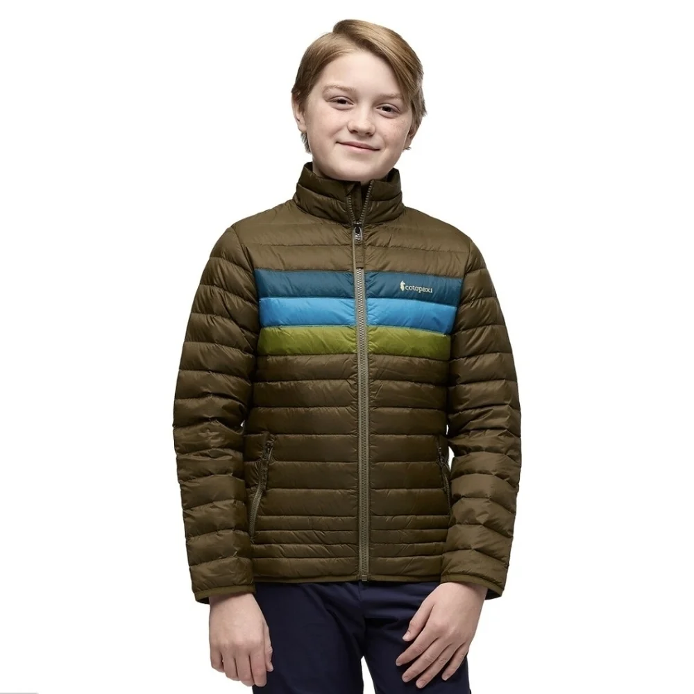 NWT Cotopaxi Kids Fuego Down Jacket-Live Oak Stripes